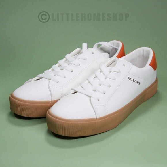 NEW!  French Connection Becka Sneakers in White, Orange, Size 6.5 - Picture 2 of 9
